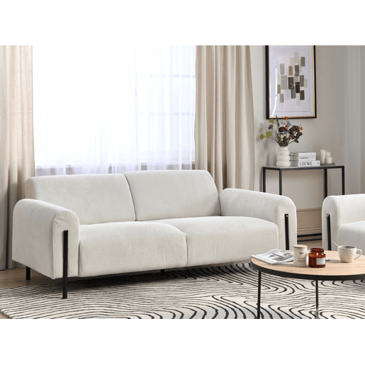 Sofá ASKIM Bombazine Branco creme 3 lugares