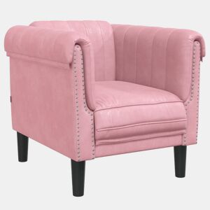 vidaXL Poltrona veludo rosa