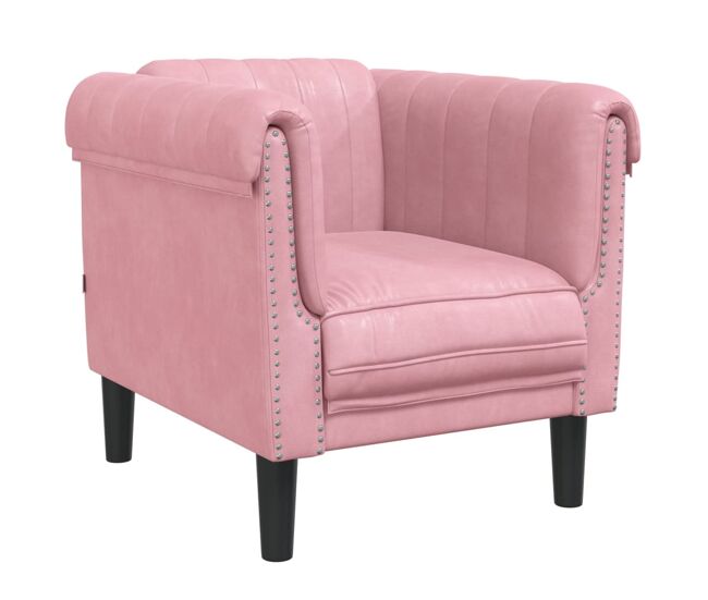 Vidaxl sillón de terciopelo rosa