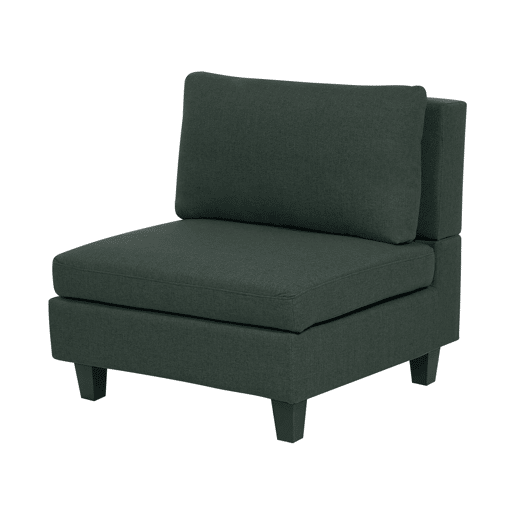 Sofá de canto modular UNSTAD Tecido Verde escuro com repousa-pés 4 lugares à esquerda