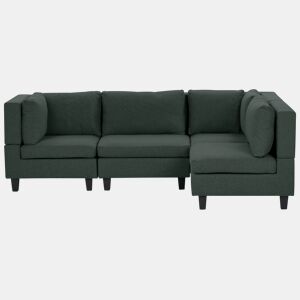Sofá de canto modular UNSTAD Tecido Verde escuro 4 lugares à esquerda