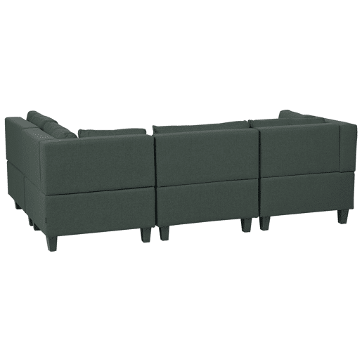 Sofá de canto modular UNSTAD Tecido Verde escuro 4 lugares à esquerda