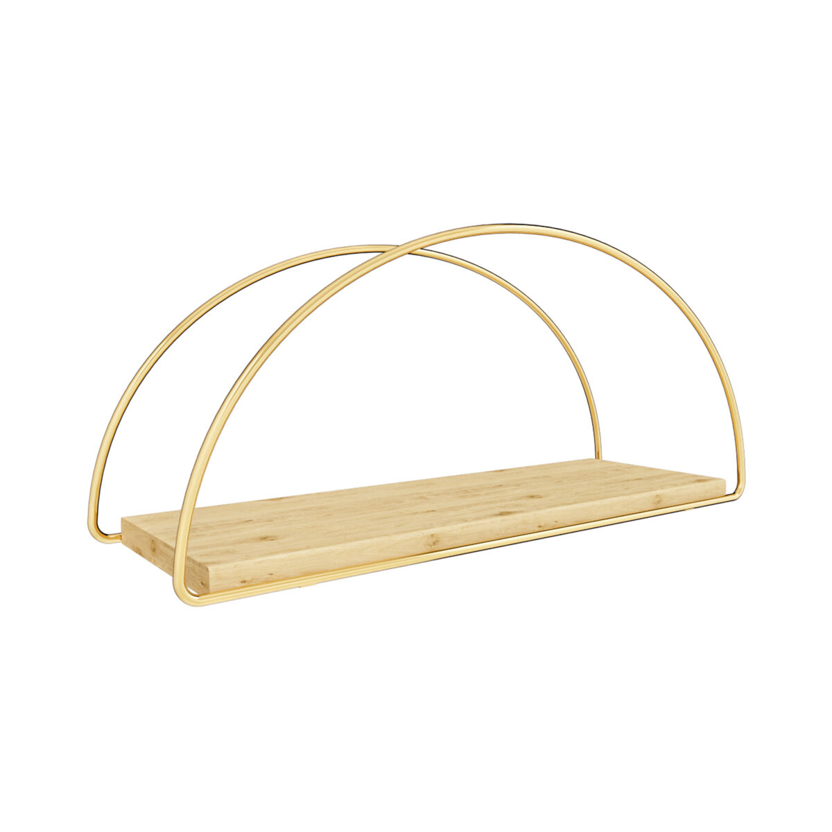 Estante flotante mynämäki metal/pino 39x16x17cm - dorado [en.casa]