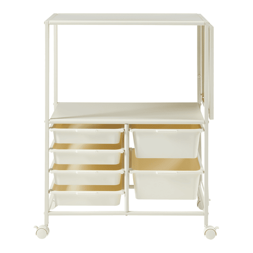 Carrinho de serviço Sørfold com prateleira rebatível em aço 100x37x85cm - Branco en.casa