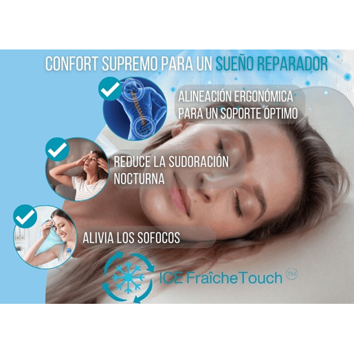 Almofada Refrescante ClimaConfort ICE 60x40 com Gel Infundido, Fronha Termorreguladora de Viscose Respirável