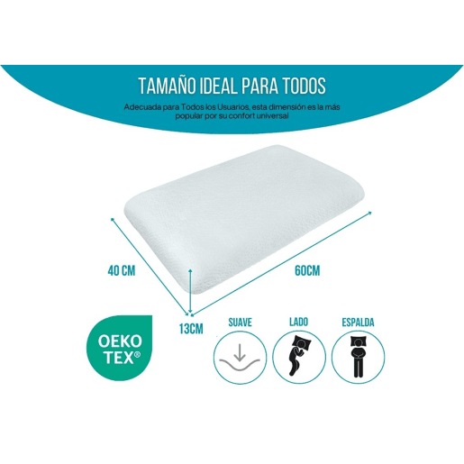 Almofada Refrescante ClimaConfort ICE 60x40 com Gel Infundido, Fronha Termorreguladora de Viscose Respirável