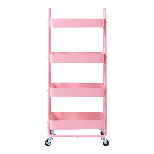 Carrinho de serviço Pyhäntä com 4 cestos em aço 104 x 46 x 35 cm - Rosa en.casa