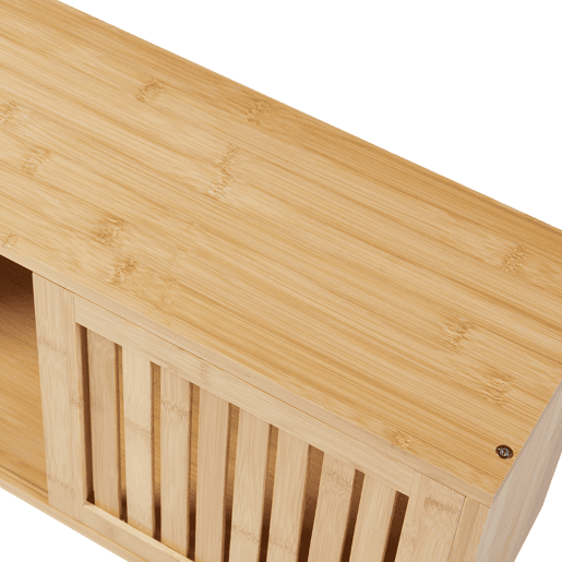 Prateleira de parede Grums com 2 portas em bambu 93x20x33cm - Natural en.casa Prateleira de parede Grums com 2 portas em bambu 93x20x33cm - Natural en.casa