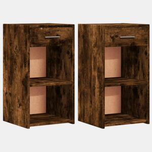 vidaXL Mesas de cabeceira 2 pcs derivados de madeira carvalho fumado