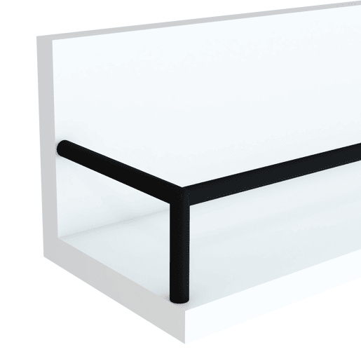 Conjunto de 2 prateleiras flutuantes Grue em aglomerado de madeira 60x14x14 cm - BrancoPreto en.casa