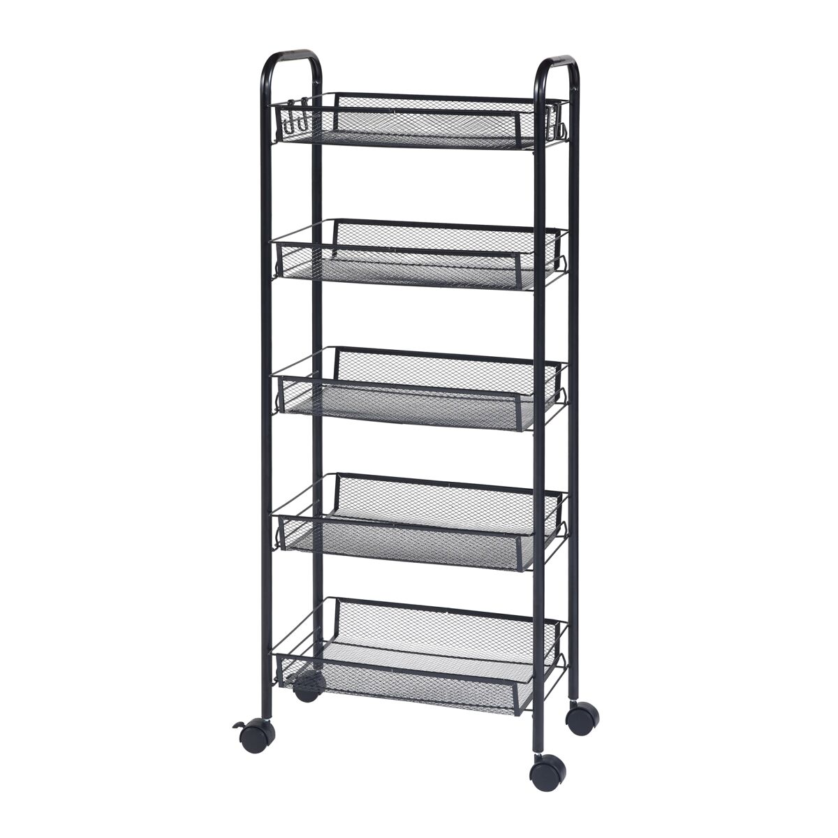 carrito de cocina tromso con 5 cestas acero 103x44x26cm - negro encasa
