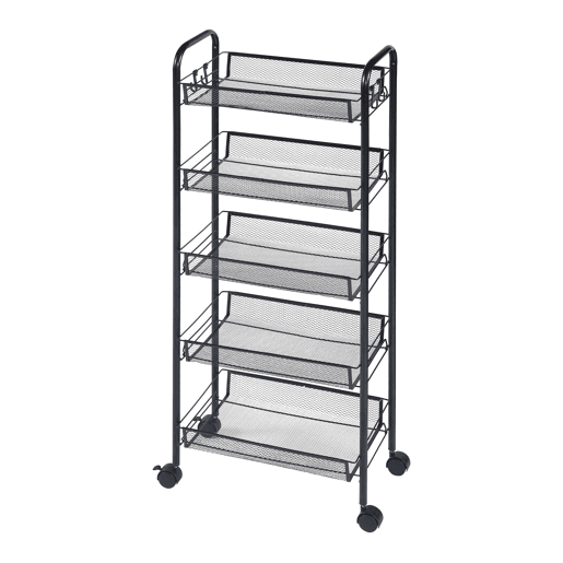 Carro de cozinha Tromsø com 5 cestos em aço 103x44x26cm - Preto en.casa