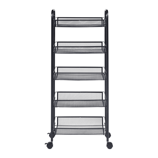 Carro de cozinha Tromsø com 5 cestos em aço 103x44x26cm - Preto en.casa