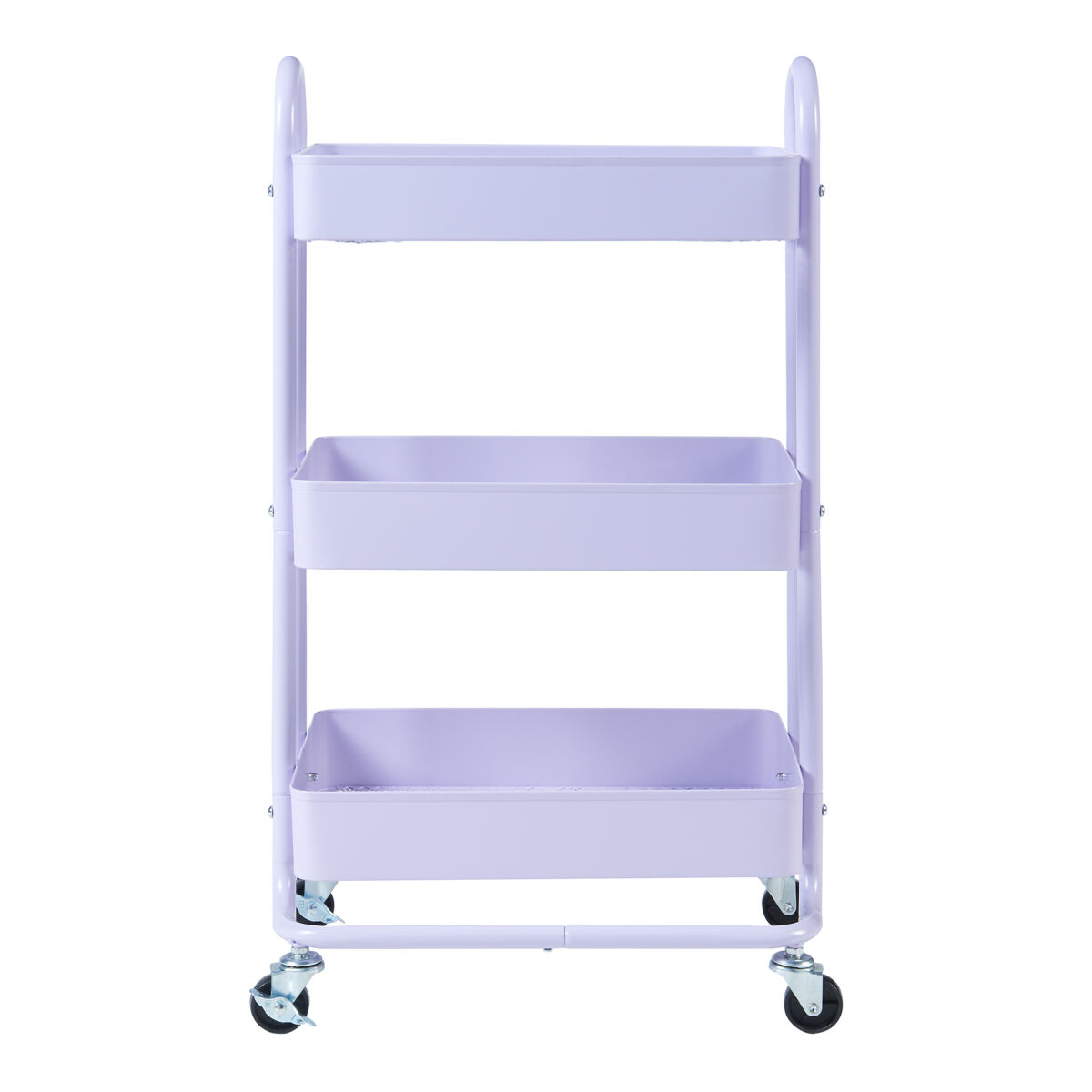 Carro de servicio pyhäntä con 3 cestas acero 79x46x35 cm - púrpura [en.casa]