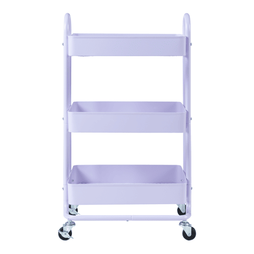Carrinho de serviço Pyhäntä com 3 cestos em aço 79 x 46 x 35 cm - Roxo en.casa