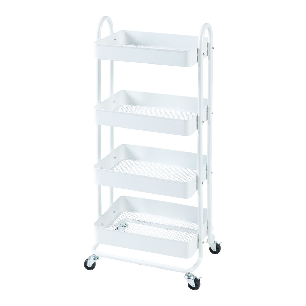 Carro de servicio pyhäntä con 4 cestas acero 104 x 46 x 35 cm - blanco mate [en.casa]