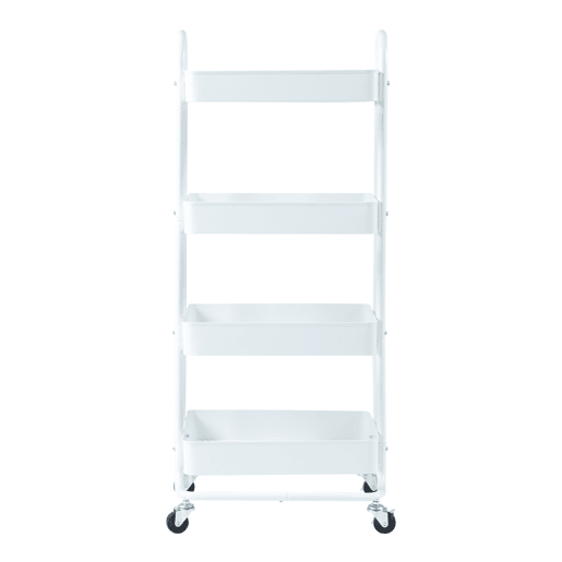 Carrinho de serviço Pyhäntä com 4 cestos em aço 104 x 46 x 35 cm - Branco mate en.casa