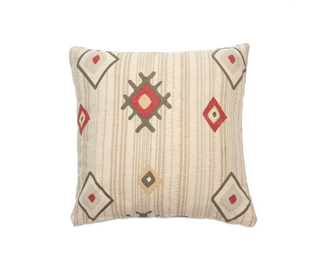 Funda de cojín de algodón estampada m/rush 45x45 natural