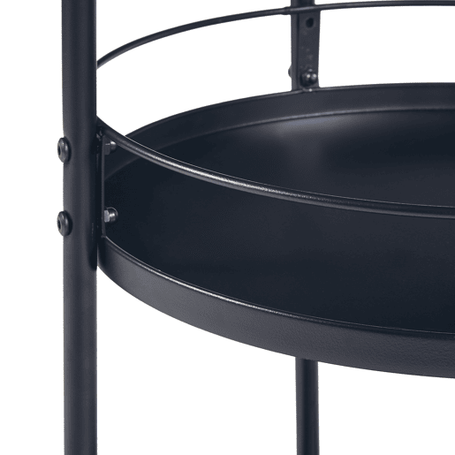 Carro de serviço Munkedal redondasda com 3 prateleiras 75xØ45cm - pret en.casa