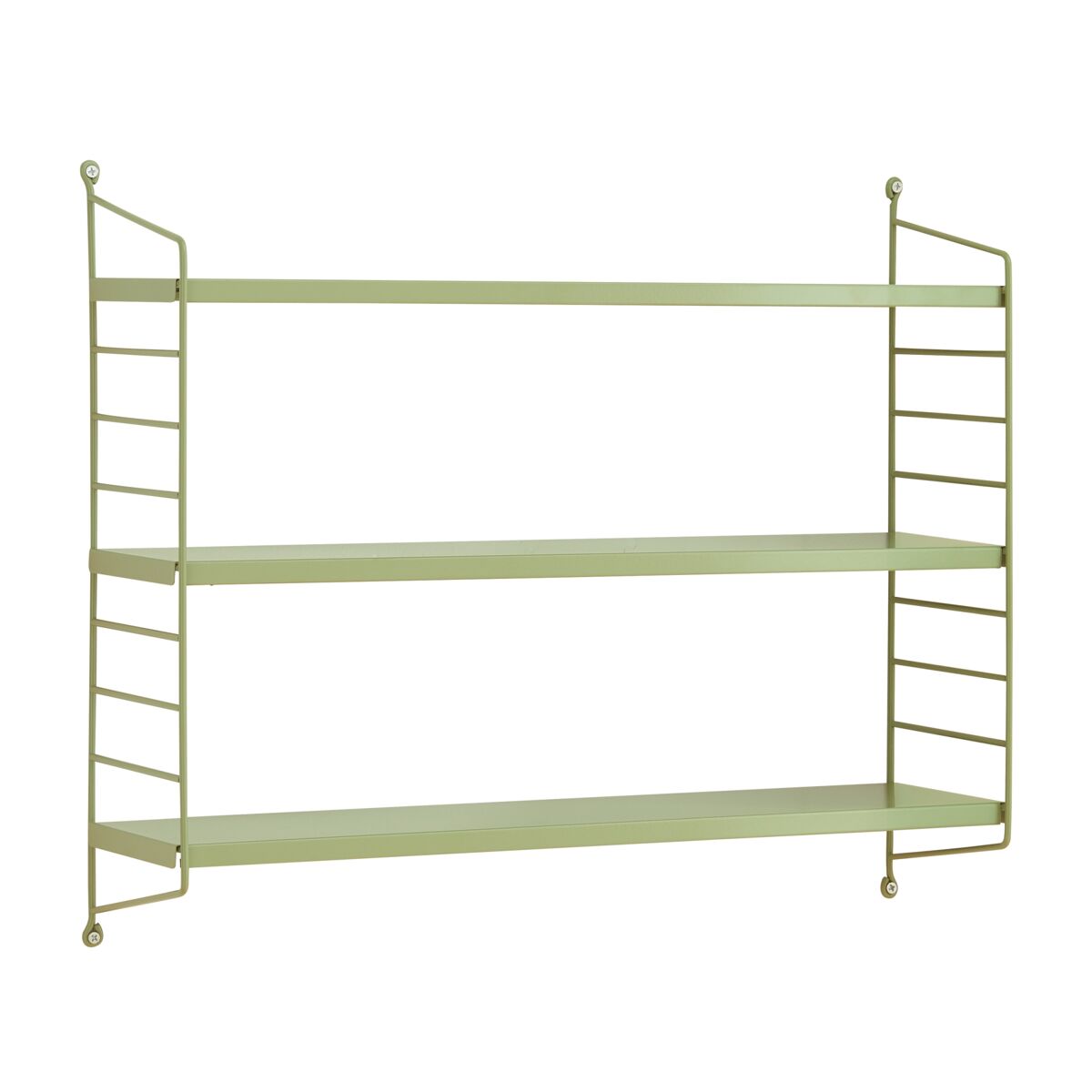 Estantería de pared strängnäs de 3 niveles acero 50x60x15 cm - verde oliva [en.casa]