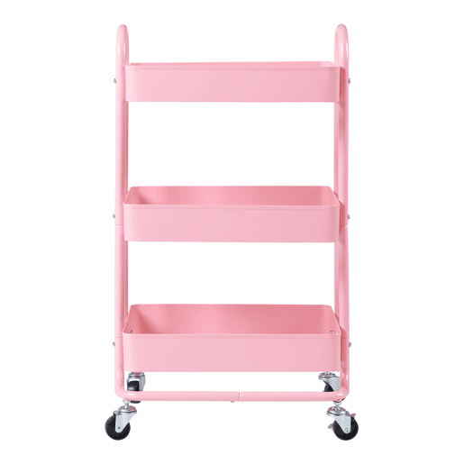 Carrinho de serviço Pyhäntä com 3 cestos em aço 79 x 46 x 35 cm - Rosa en.casa