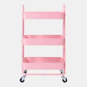 Carrinho de serviço Pyhäntä com 3 cestos em aço 79 x 46 x 35 cm - Rosa en.casa