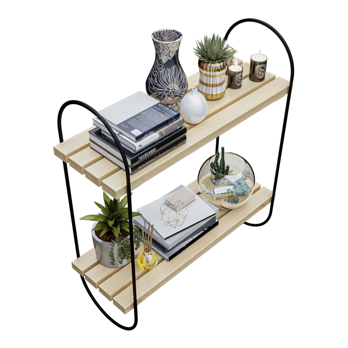 Estantería de pared Oulu 2 estantes