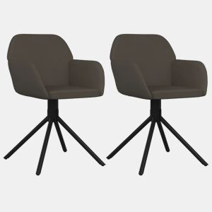 vidaXL Cadeiras de jantar giratórias 2 pcs veludo cinzento-escuro