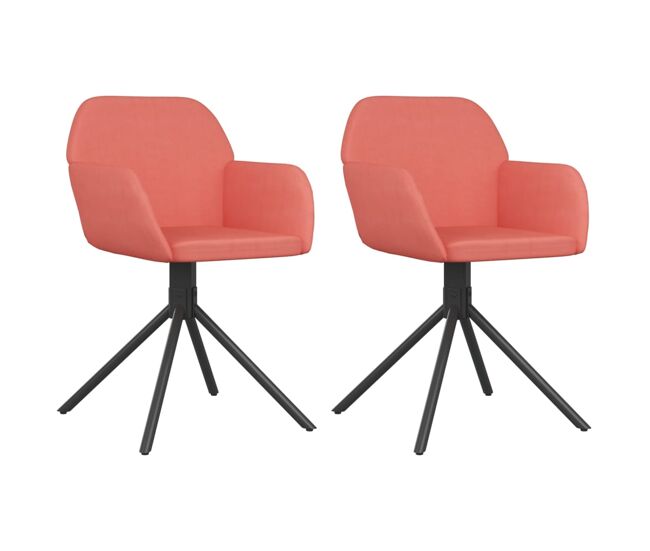 Vidaxl sillas de comedor giratorias 2 unidades terciopelo rosa