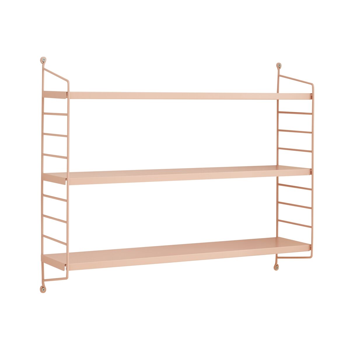 Estantería de pared strängnäs de 3 niveles acero 50x60x15 cm - beige melocotón [en.casa]