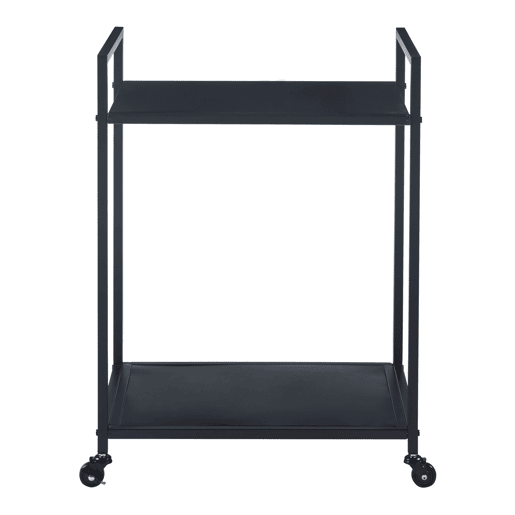 Carrinho de serviço Lesja com 2 prateleiras pega metálica 69x50x36cm - Preto en.casa
