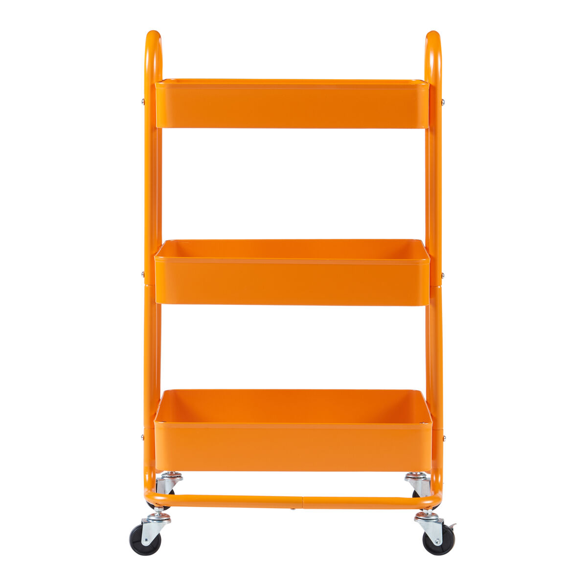 Carro de servicio pyhäntä con 3 cestas acero 79 x 46 x 35 cm - naranja [en.casa]