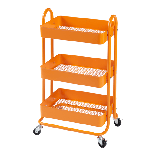 Carrinho de serviço Pyhäntä com 3 cestos em aço 79 x 46 x 35 cm - Laranja en.casa
