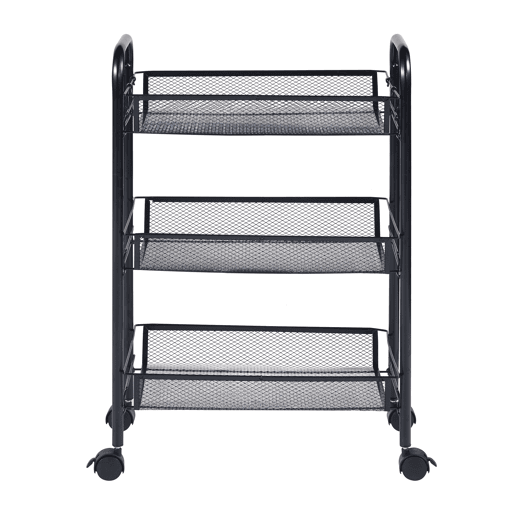 Carro de cozinha Tromsø com 3 cestos em aço 63x44x26cm - Preto en.casa