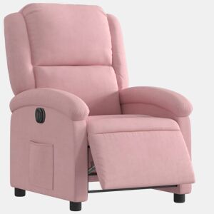 vidaXL Poltrona de massagens reclinável veludo rosa
