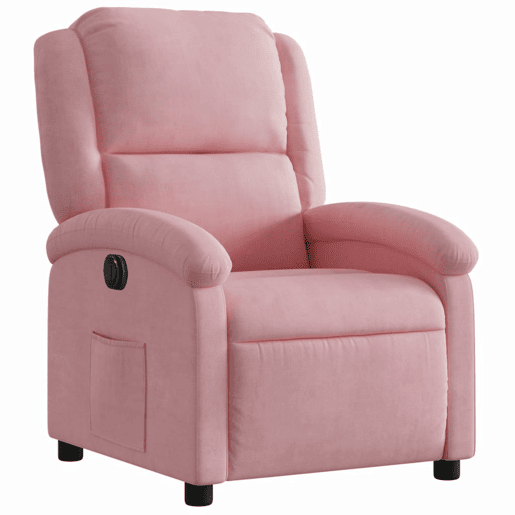 vidaXL Poltrona de massagens reclinável veludo rosa vidaXL Poltrona de massagens reclinável veludo rosa