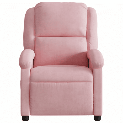 vidaXL Poltrona de massagens reclinável veludo rosa vidaXL Poltrona de massagens reclinável veludo rosa