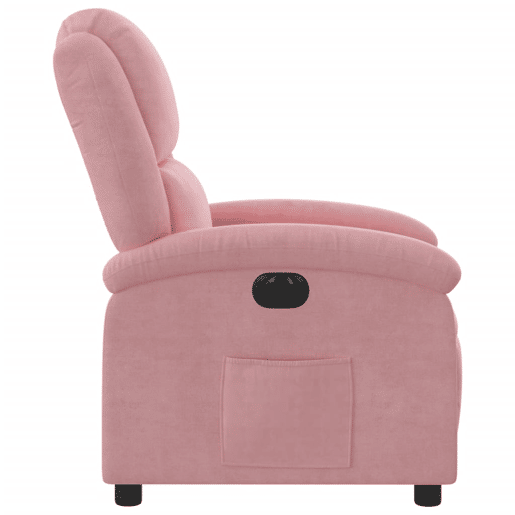 vidaXL Poltrona de massagens reclinável veludo rosa vidaXL Poltrona de massagens reclinável veludo rosa