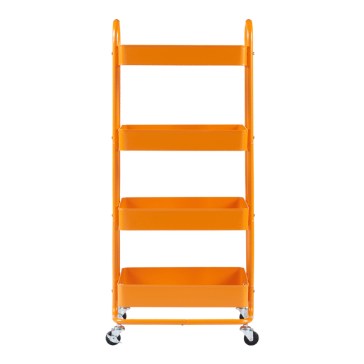 Carrinho de serviço Pyhäntä com 4 cestos em aço 104 x 46 x 35 cm - Laranja en.casa