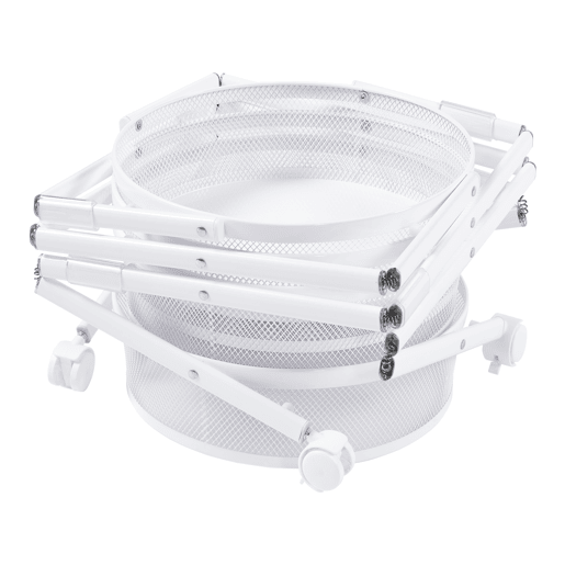 Carrinho de cozinha Sørreisa dobrável com 4 cestos em aço 123xØ38cm - Branco en.casa