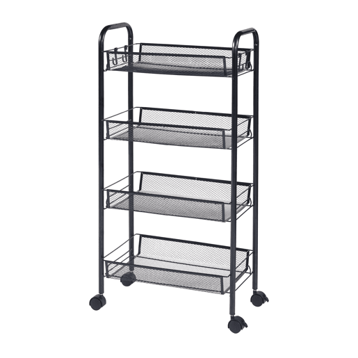 Carro de cozinha Tromsø com 4 cestos em aço 83x44x26cm - Preto en.casa