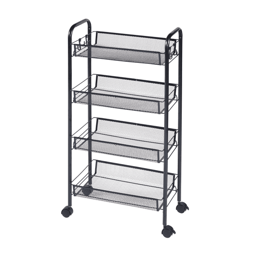 Carro de cozinha Tromsø com 4 cestos em aço 83x44x26cm - Preto en.casa