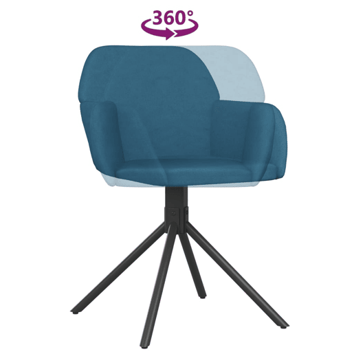 vidaXL Cadeiras de jantar giratórias 2 pcs veludo azul vidaXL Cadeiras de jantar giratórias 2 pcs veludo azul