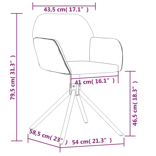 vidaXL Cadeiras de jantar giratórias 2 pcs veludo azul vidaXL Cadeiras de jantar giratórias 2 pcs veludo azul