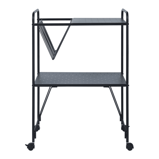 Carrinho de serviço Austrheim 2 prateleiras 1 cesto aço 73x50x33 cm - Preto en.casa