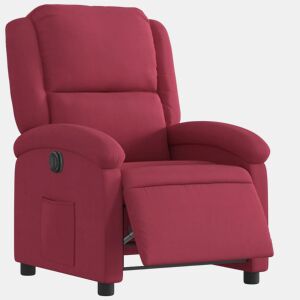vidaXL Poltrona elétrica reclinável veludo vermelho tinto