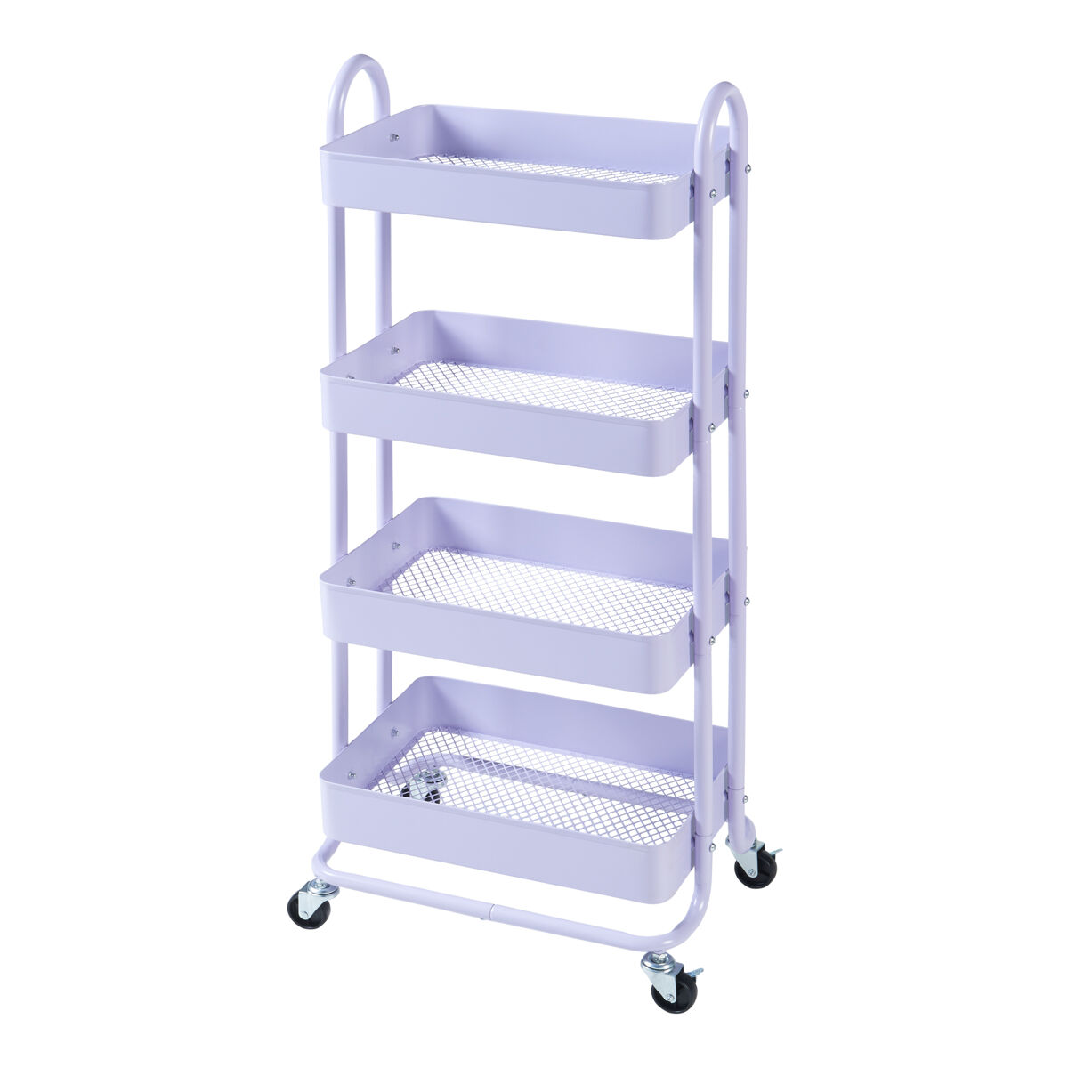Carro de servicio pyhäntä con 4 cestas acero 104 x 46 x 35 cm - púrpura [en.casa]