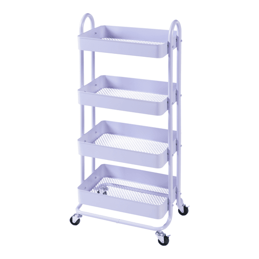 Carrinho de serviço Pyhäntä com 4 cestos em aço 104 x 46 x 35 cm - Roxo en.casa