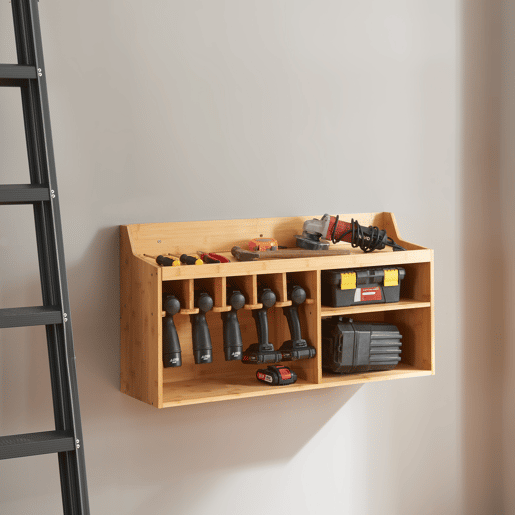 Organizador de ferramentas Gjemnes em bambu 86x25x45cm - Natural en.casa