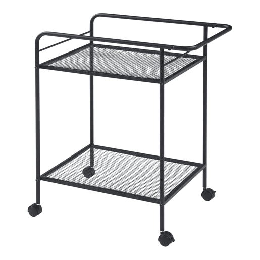 Carro de serviço Hole com 2 prateleiras em metal 72 x 62 x 45 cm - Preto en.casa